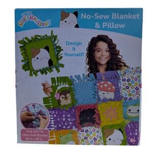 Original Squishmallows No Sew Blanket & Pillow Kit Design It Yourself 48"x48"